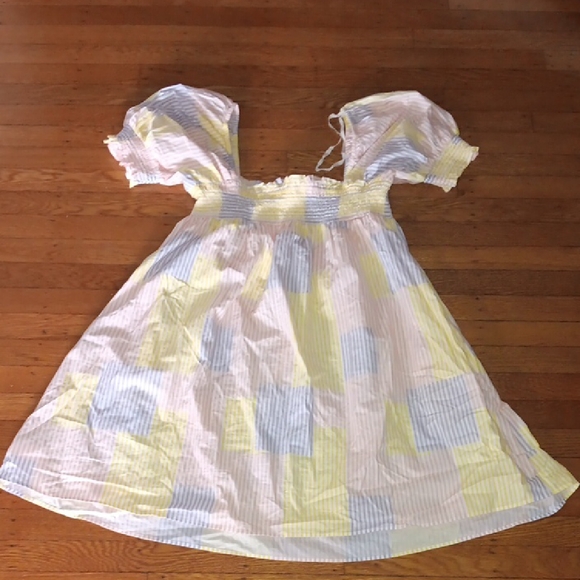 Urban Outfitters Dresses & Skirts - Urban Outfitters Pastel Stripe Smocked Top - Pink, Lavender, Yellow, White